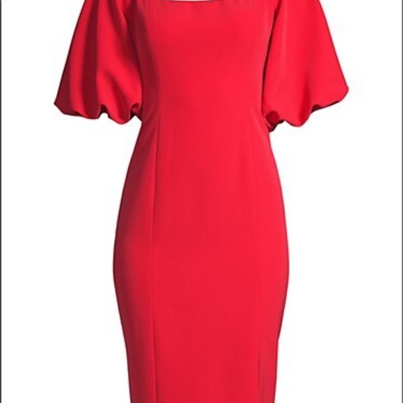 Aidan Mattox Exaggerate Puff-Sleeve Cocktail Dress - Picture 3 of 14